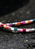 Boho Necklace, Seed Bead Choker, Pearl Heart